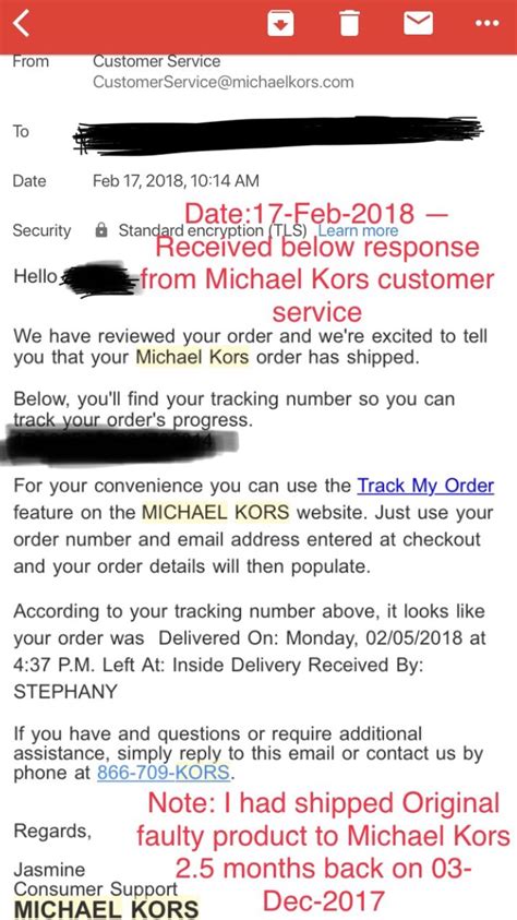 Michael Kors tracking number